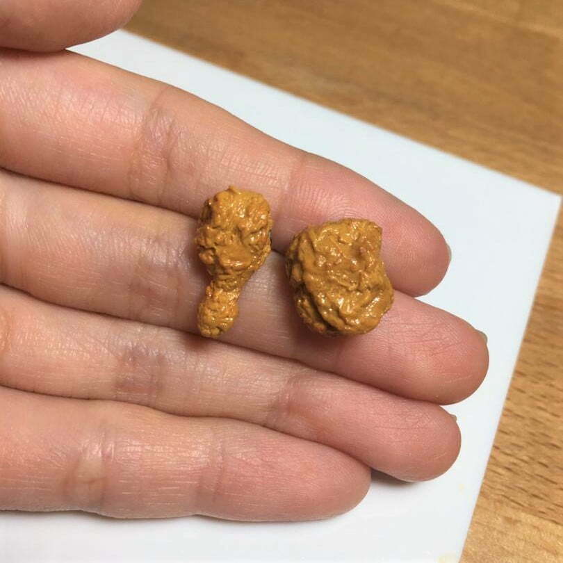 Fried Chicken Earrings TinyPinc Miniatures